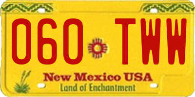 NM license plate 060TWW