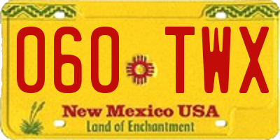 NM license plate 060TWX