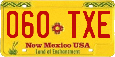 NM license plate 060TXE