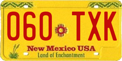 NM license plate 060TXK