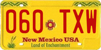 NM license plate 060TXW