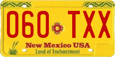 NM license plate 060TXX