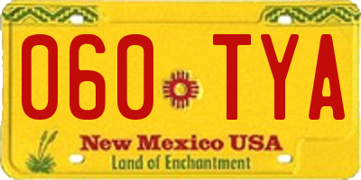 NM license plate 060TYA