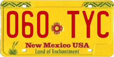 NM license plate 060TYC