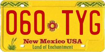 NM license plate 060TYG