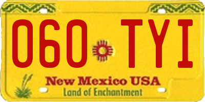 NM license plate 060TYI