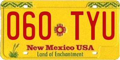 NM license plate 060TYU