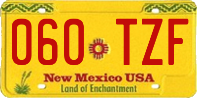 NM license plate 060TZF