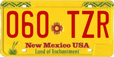 NM license plate 060TZR