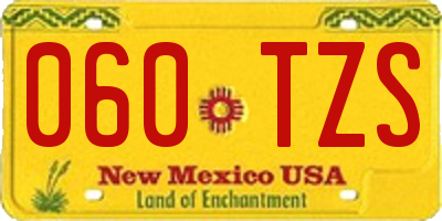 NM license plate 060TZS