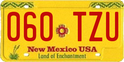 NM license plate 060TZU