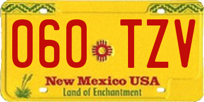 NM license plate 060TZV