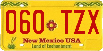 NM license plate 060TZX