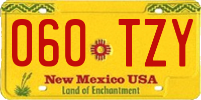 NM license plate 060TZY