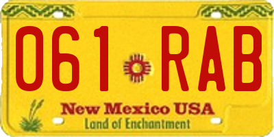 NM license plate 061RAB