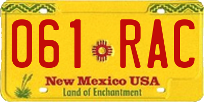 NM license plate 061RAC