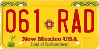 NM license plate 061RAD