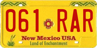 NM license plate 061RAR