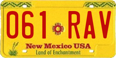 NM license plate 061RAV