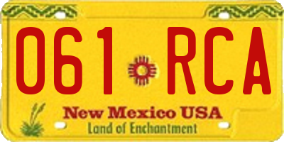 NM license plate 061RCA