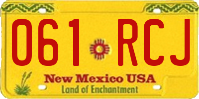 NM license plate 061RCJ