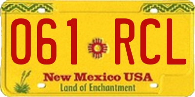 NM license plate 061RCL