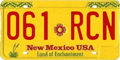 NM license plate 061RCN