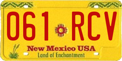 NM license plate 061RCV