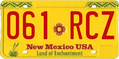 NM license plate 061RCZ