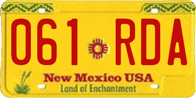 NM license plate 061RDA