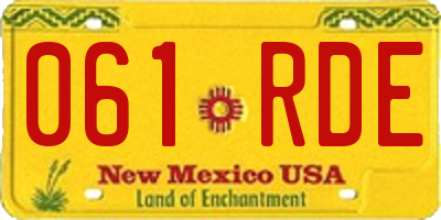 NM license plate 061RDE