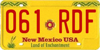 NM license plate 061RDF