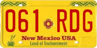 NM license plate 061RDG