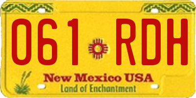 NM license plate 061RDH