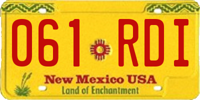 NM license plate 061RDI