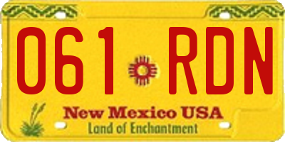 NM license plate 061RDN