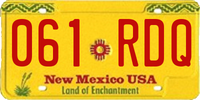 NM license plate 061RDQ