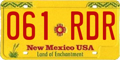 NM license plate 061RDR