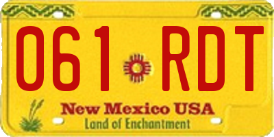 NM license plate 061RDT