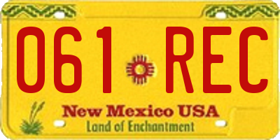 NM license plate 061REC
