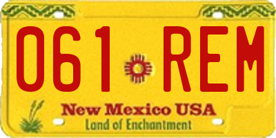 NM license plate 061REM