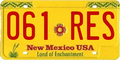 NM license plate 061RES