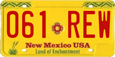 NM license plate 061REW