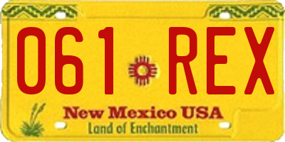 NM license plate 061REX