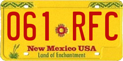 NM license plate 061RFC