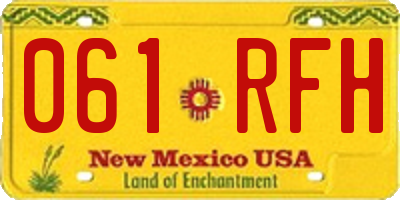 NM license plate 061RFH