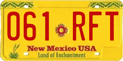 NM license plate 061RFT