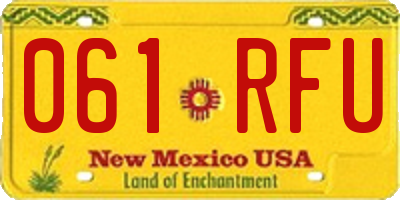 NM license plate 061RFU