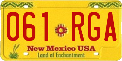 NM license plate 061RGA