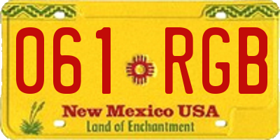 NM license plate 061RGB